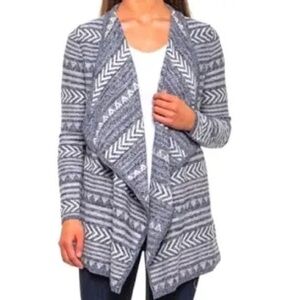 Luck Brand Aztec Boho Waterfall cotton sweater